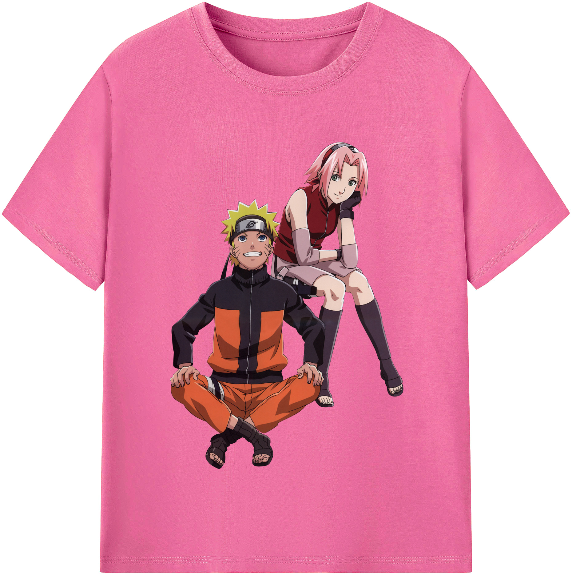 （画像用） NARUTO -ナルト- うずまき ナルト Uzumaki Naruto レディースカジュアルプリントTシャツ（綿100％）